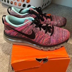 Flyknit Max Nike Shoes! Size 8. Only worn once. Multi colored knit material.